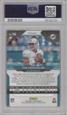 Tua Tagovailoa from the 2020 Panini Prizm set featuring a Orange Prizm parallel graded by PSA and given an overall grade of 9.