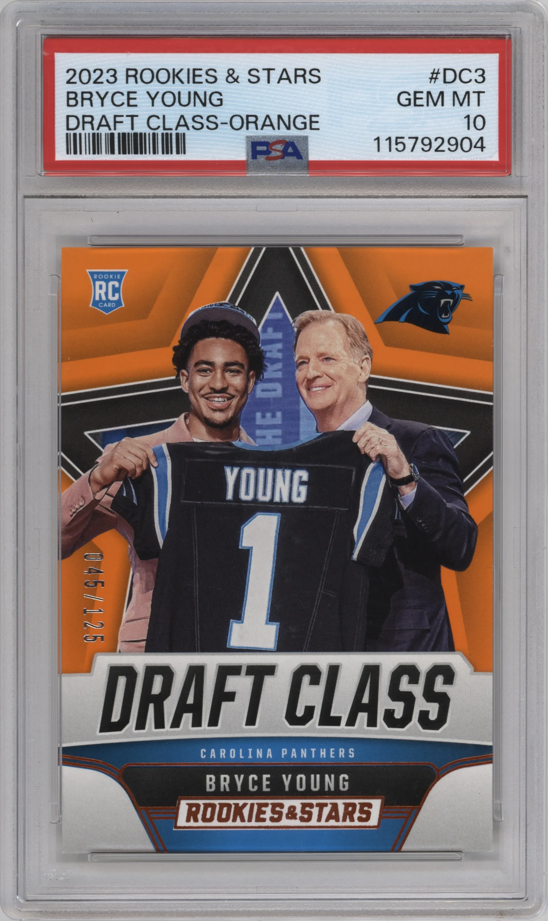 2023 Panini Rookies & Stars Draft Class Bryce Young Orange #DC-3 PSA 10