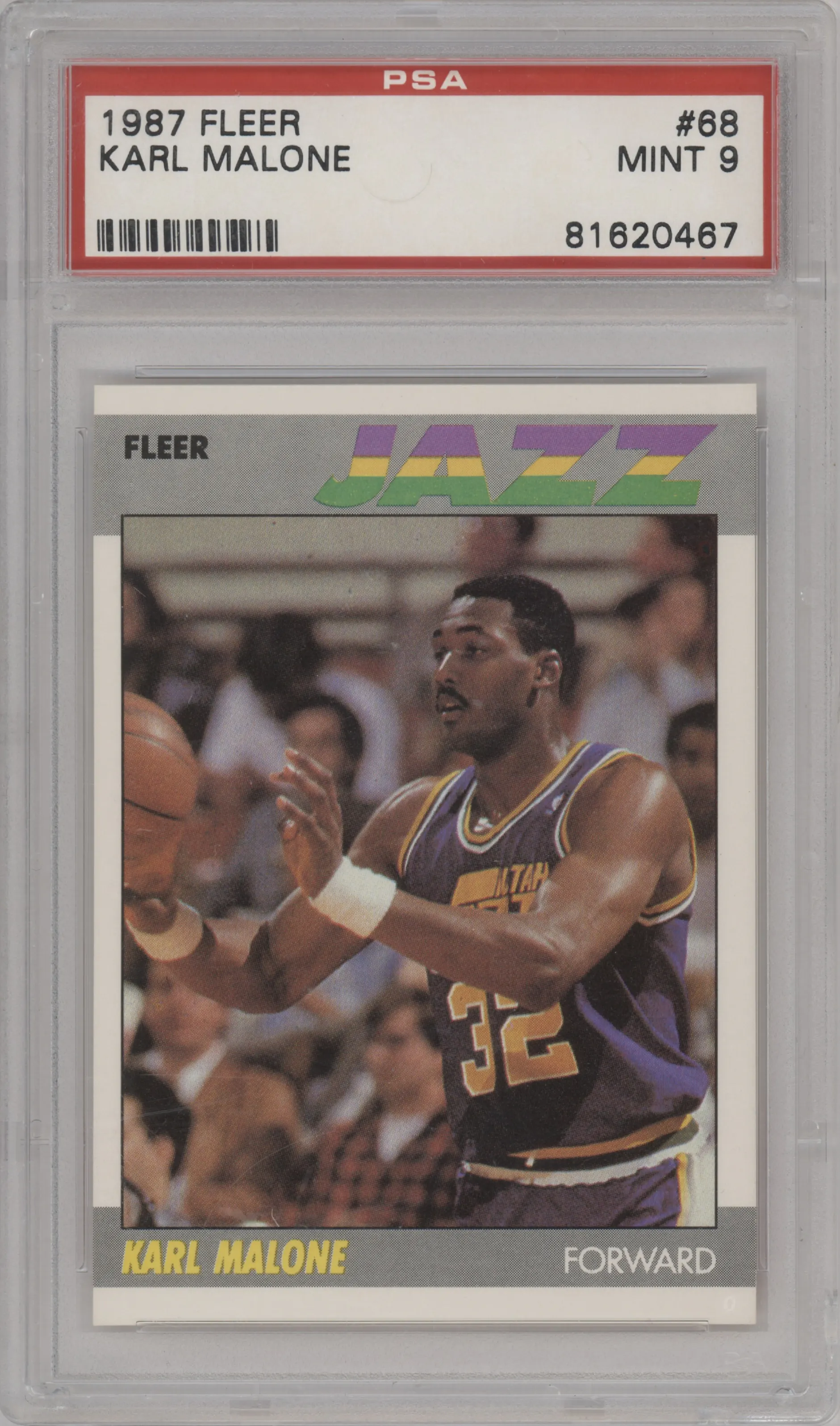 1987 Fleer Karl Malone #68 PSA 9