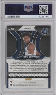 Anthony Edwards from the 2020-21 Panini Prizm set featuring a Pink Ice parallel graded by PSA and given an overall grade of 10.