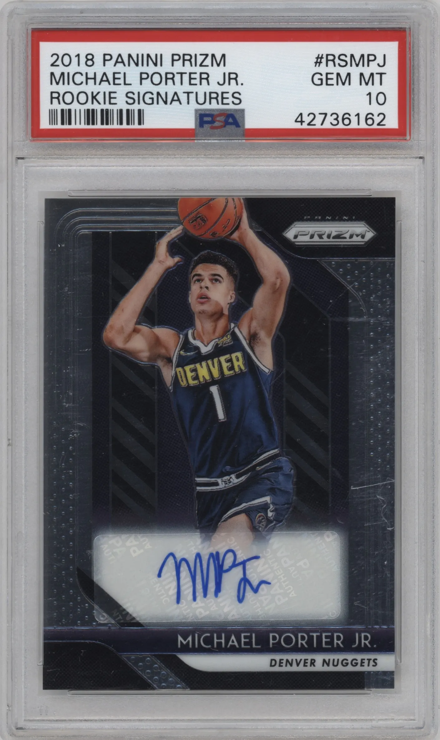 2018 Panini Prizm Rke.Sig. Michael Porter Jr. #RS-MPJ PSA 10