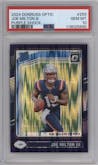 Joe Milton III from the 2024 Donruss Optic set featuring a Purple Shock parallel graded by PSA and given an overall grade of 10.
