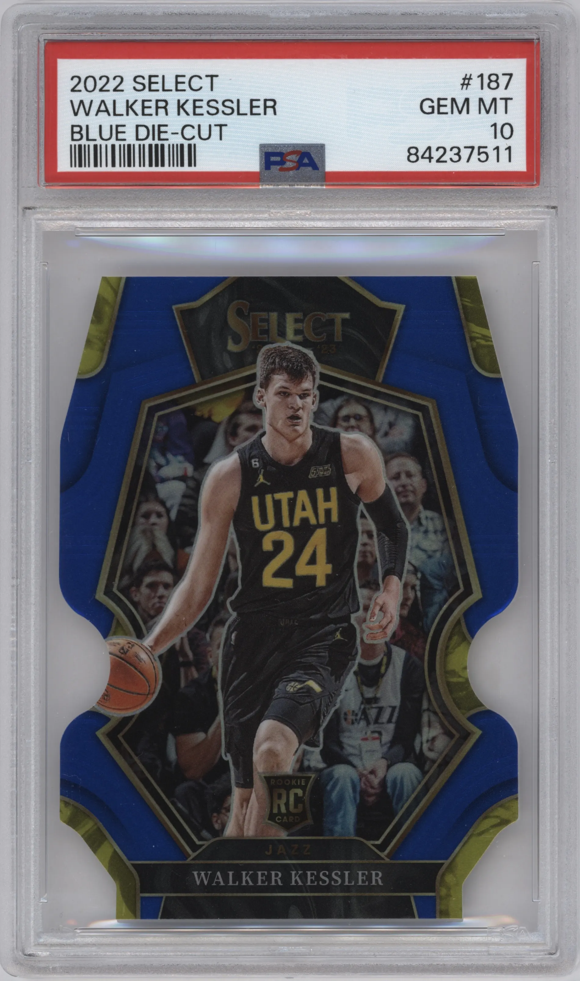 2022 Panini Select Pre.Lvl. Walker Kessler Die-Cut Blue #187 PSA 10