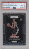 Victor Wembanyama from the 2023-24 Panini Prizm Monopoly set graded by PSA and given an overall grade of 10.