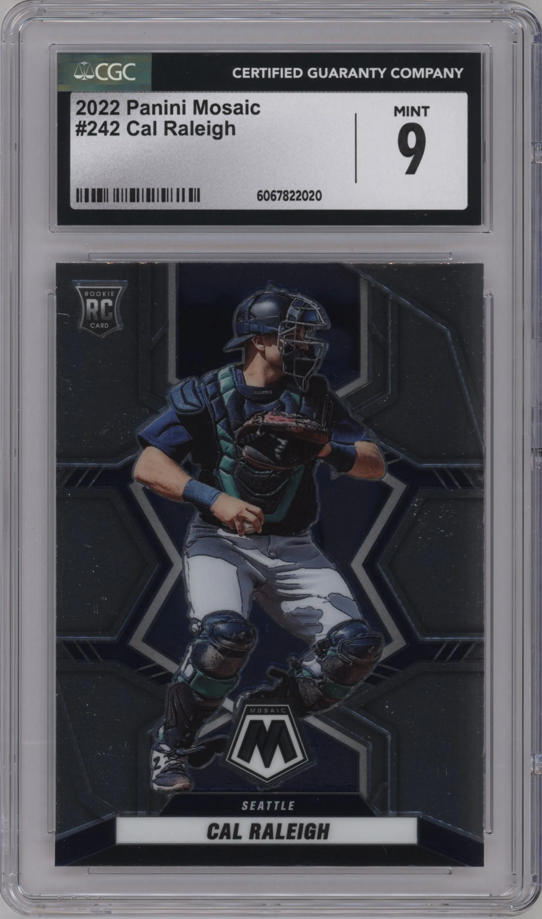 2022 Panini Mosaic Cal Raleigh #242 CGC 9