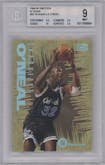 Shaquille O'Neal from the 1994-95 Skybox E-Motion set graded by Beckett and given an overall grade of 9.