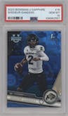 Shedeur Sanders from the 2023 Bowman Chrome University Sapphire Edition set graded by PSA and given an overall grade of 10.