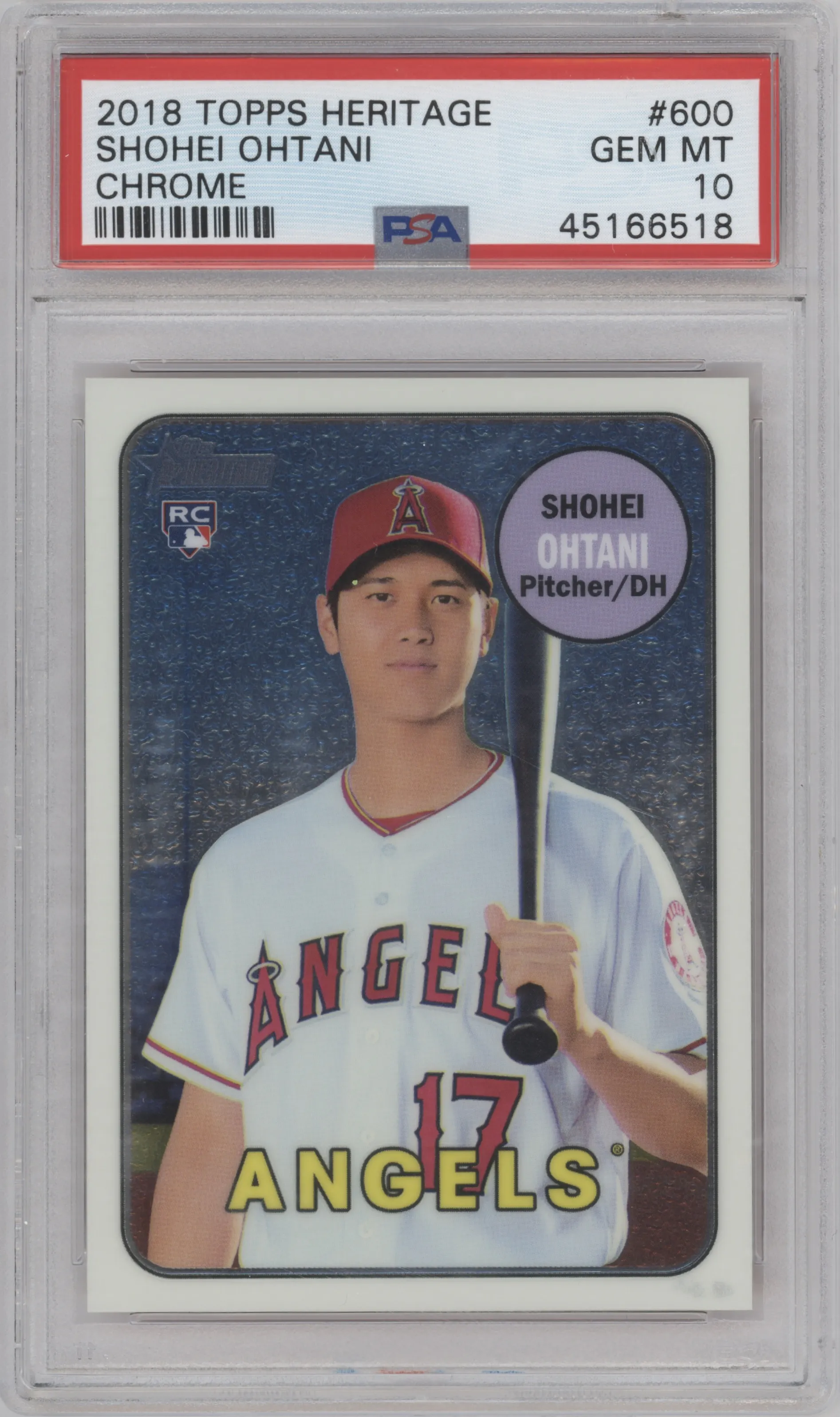 2018 Topps Heritage High Number Chrome Shohei Ohtani #THC-600 PSA 10