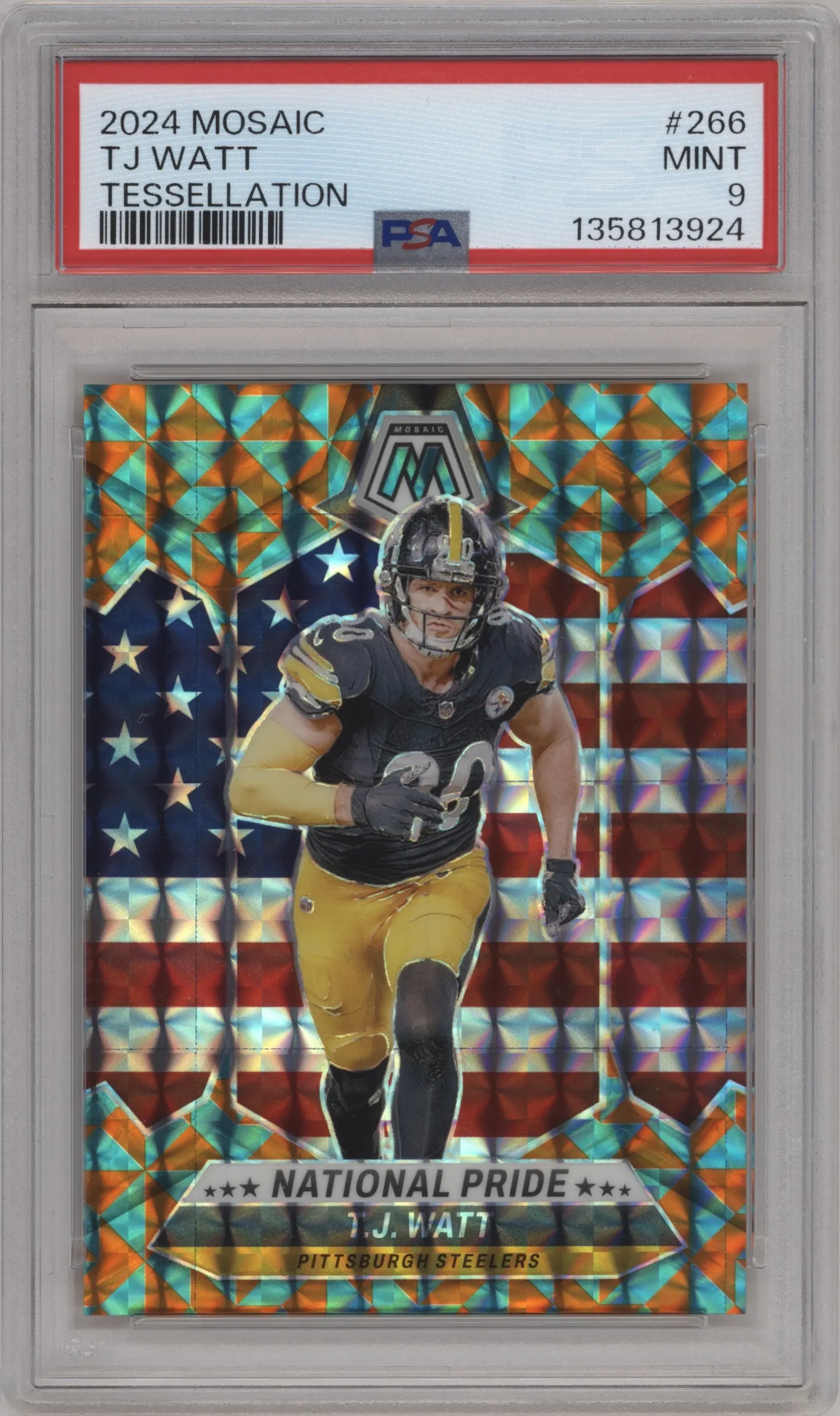 2024 Panini Mosaic T.J. Watt Tessellation #266 PSA 9