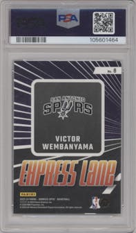 Victor Wembanyama from the 2023-24 Donruss Optic set graded by PSA and given an overall grade of 10.