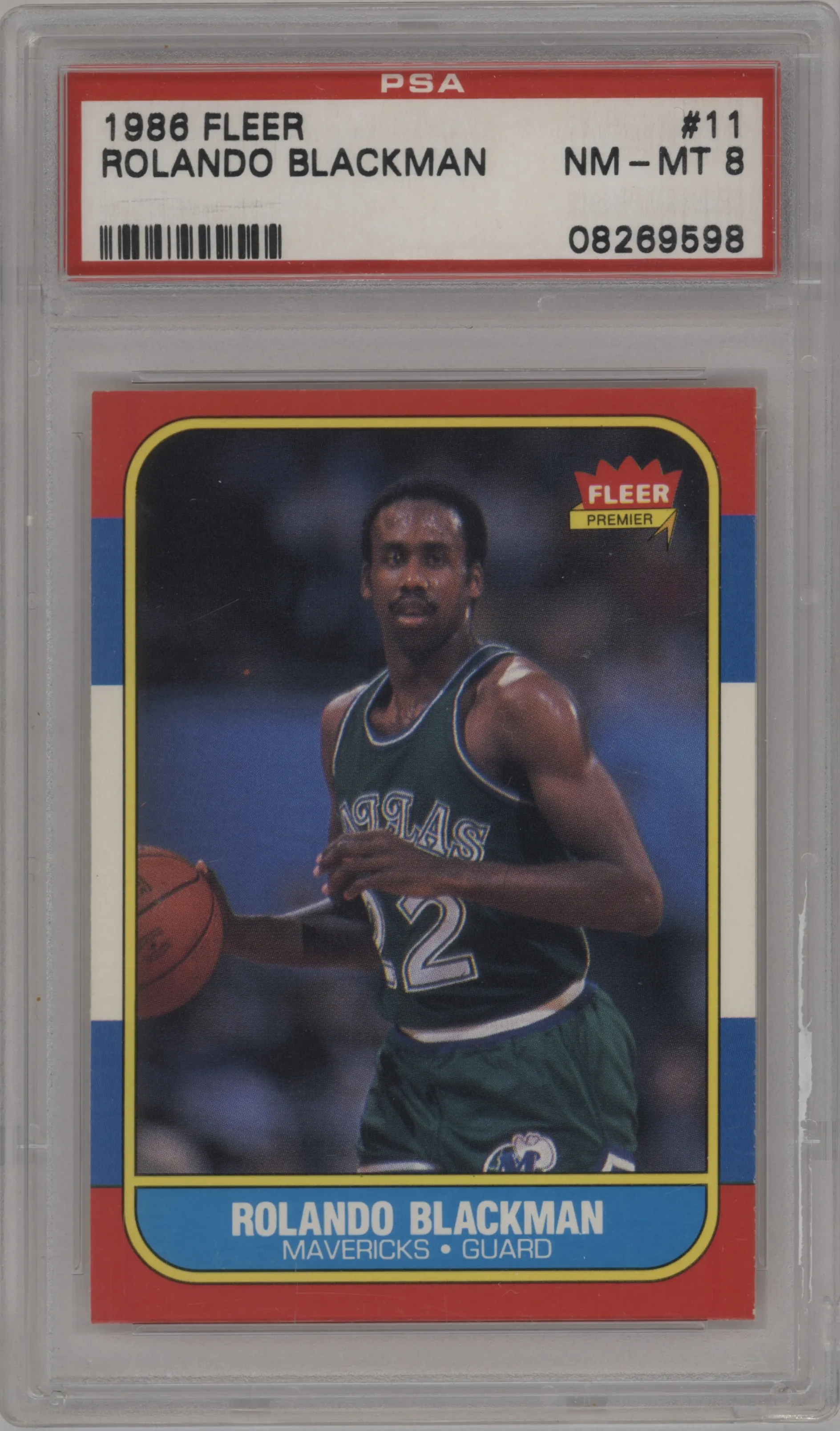 1986 Fleer Rolando Blackman PSA 8