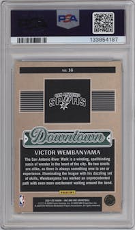 Victor Wembanyama from the 2024-25 Panini One and One set graded by PSA and given an overall grade of 10.