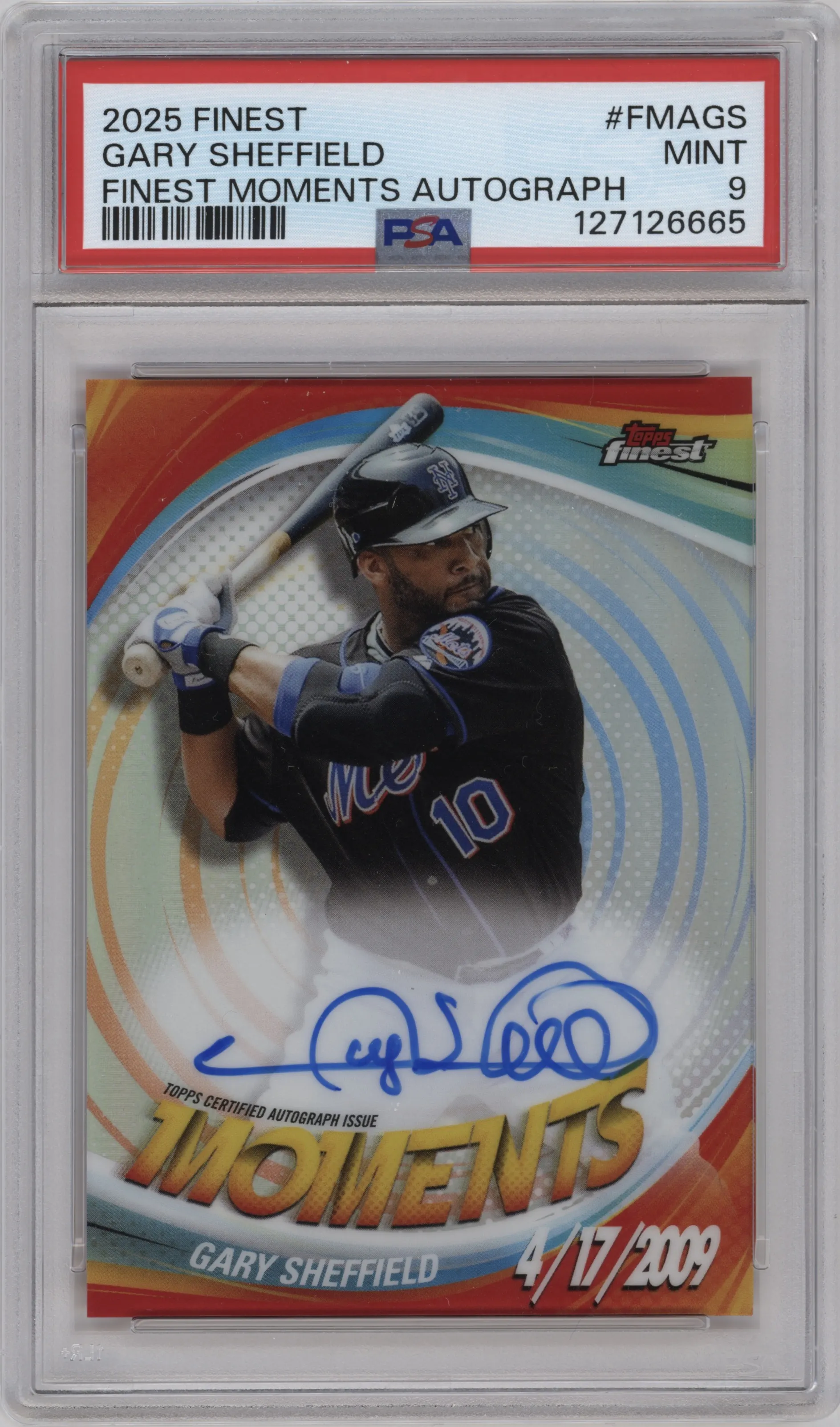 2025 Topps Finest Moments Auto Gary Sheffield PSA 9