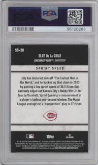 Elly De La Cruz from the 2024 Topps  set graded by PSA and given an overall grade of 10.