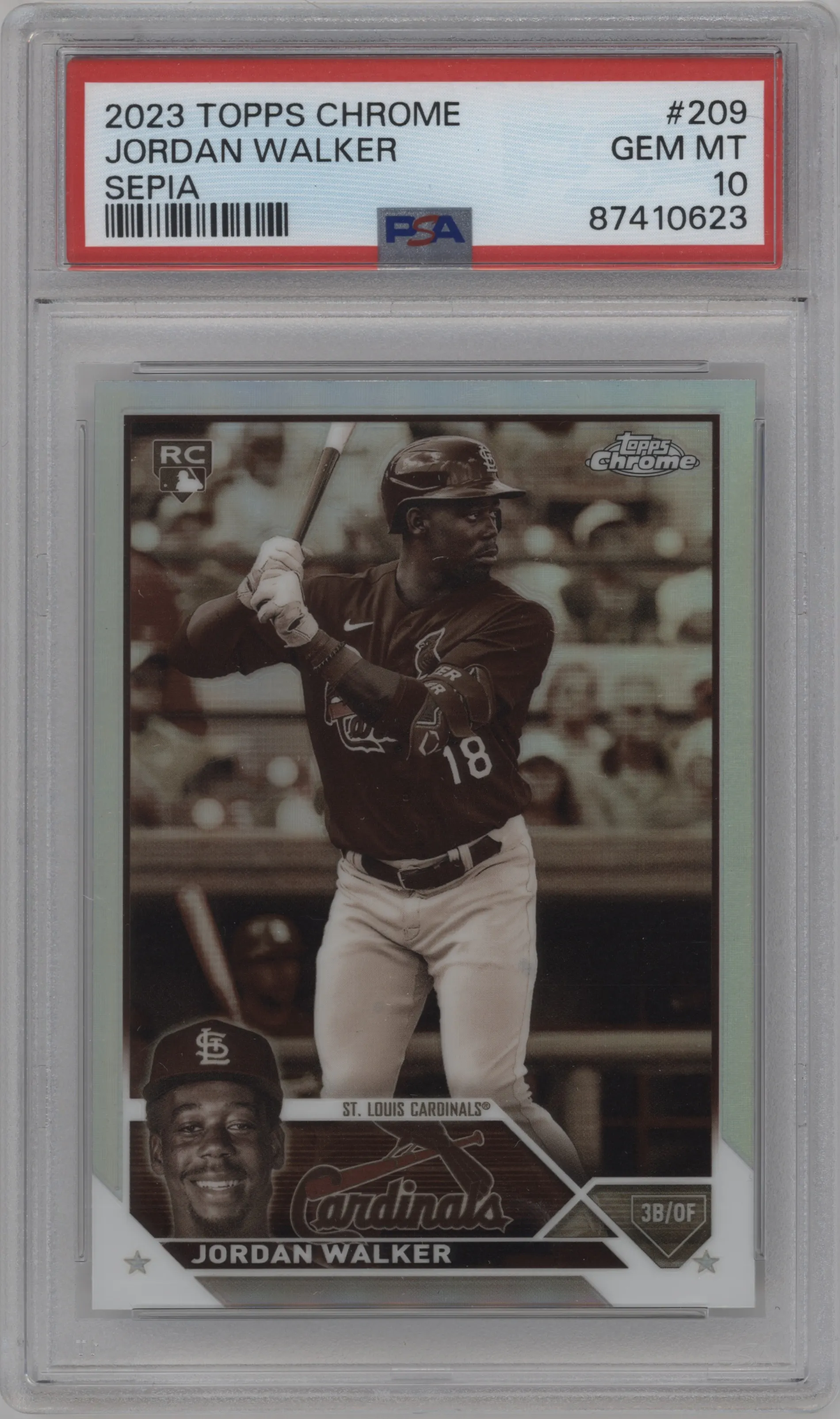 2023 Topps Chrome Jordan Walker Sepia Refractor #209 PSA 10