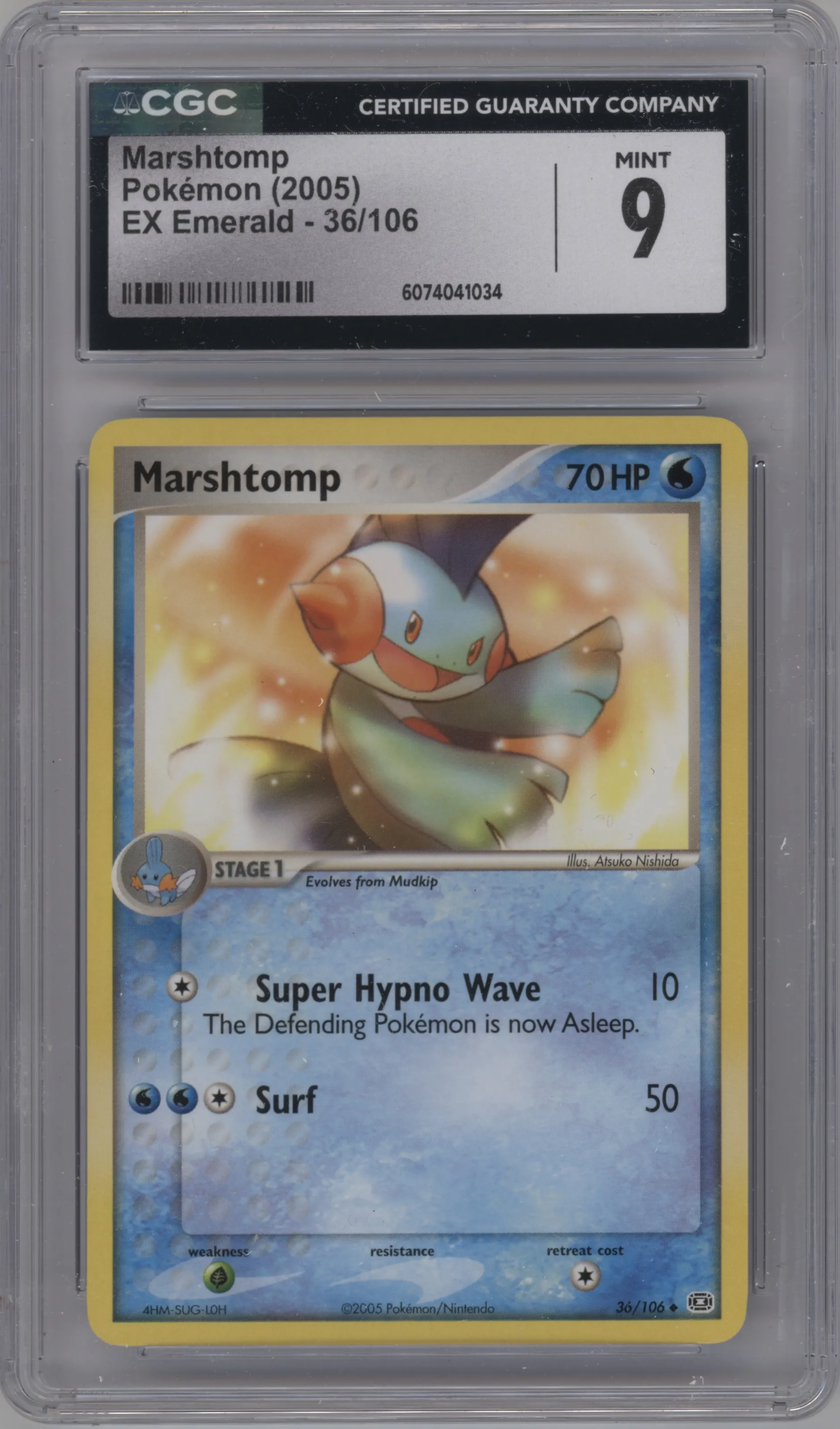 2005 Pokemon EX Emerald Marshtomp #36 CGC 9