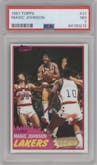 Magic Johnson from the 1981-82 Topps  set graded by PSA and given an overall grade of 7.
