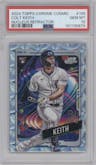 Colt Keith from the 2024 Topps Cosmic Chrome set featuring a Nucleus Refractor parallel graded by PSA and given an overall grade of 10.