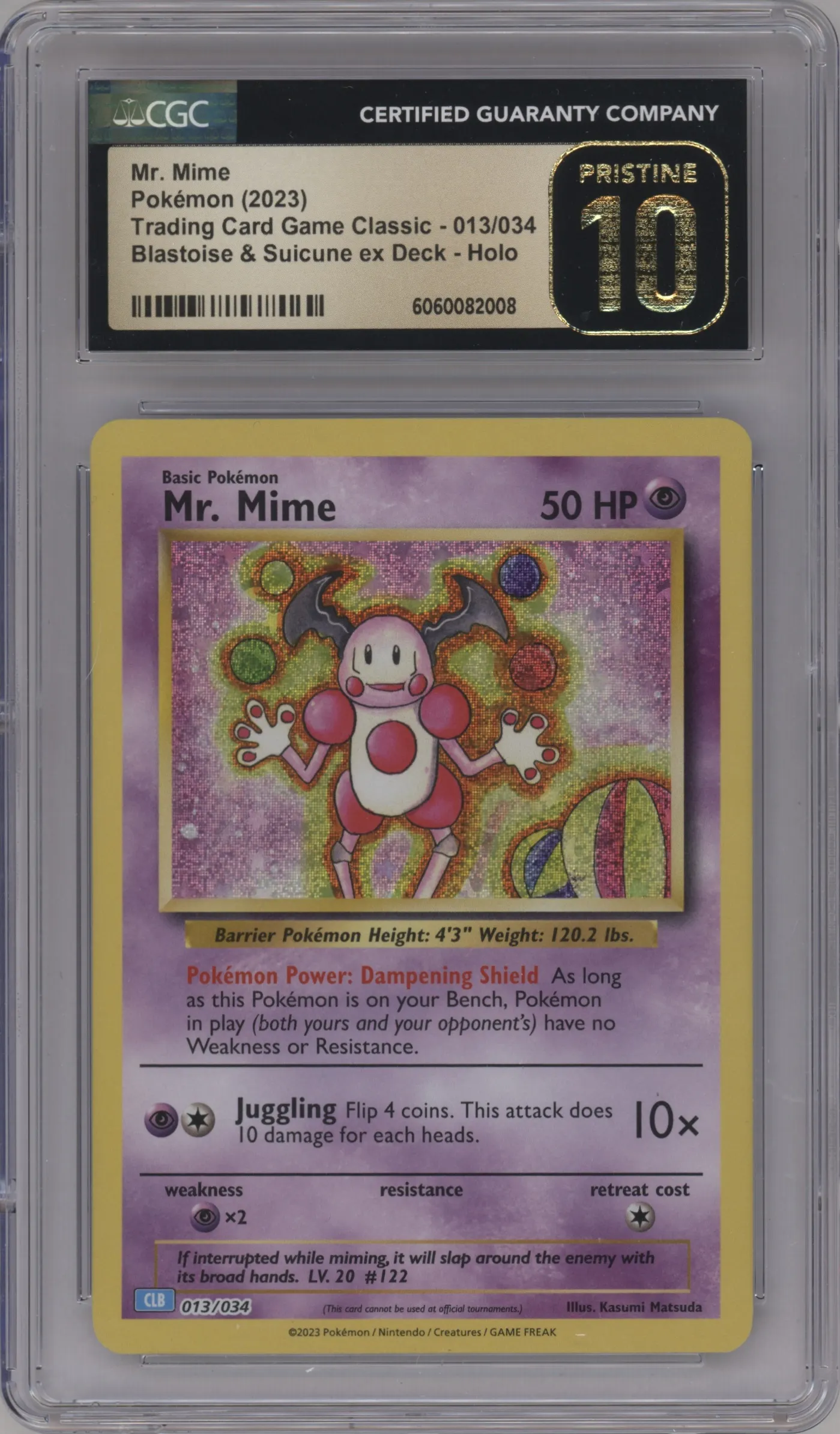 2023 Pokemon CLB Mr. Mime CGC 10