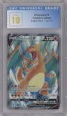 Charizard V from the 2022 Pokemon SWSH set graded by CSG and given an overall grade of 10.
