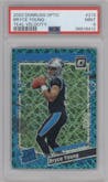 Bryce Young from the 2023 Donruss Optic set featuring a Teal Velocity parallel graded by PSA and given an overall grade of 9.