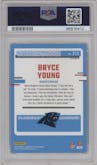 Bryce Young from the 2023 Donruss Optic set featuring a Teal Velocity parallel graded by PSA and given an overall grade of 9.