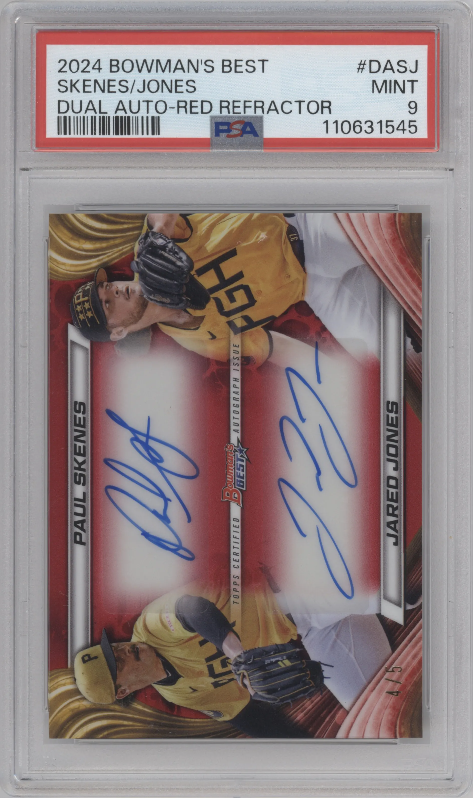 2024 Bowman's Best Dual Auto Jared Jones/Paul Skenes Red Refractor #DA-SJ PSA 9