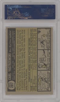 Carl Yastrzemski from the 1961 Topps set graded by PSA and given an overall grade of 5.