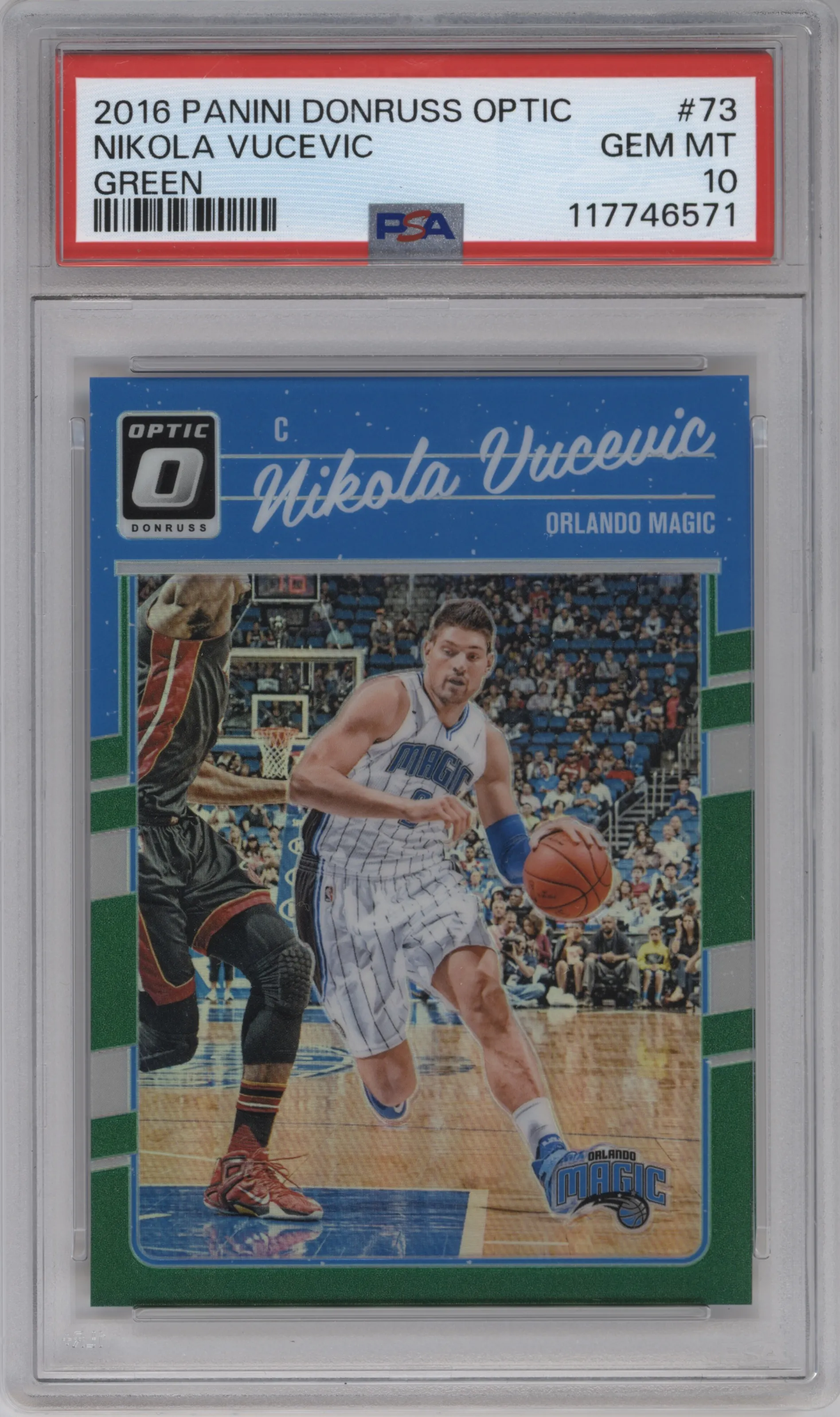 2016 Panini Donruss Optic Nikola Vucevic Green #73 PSA 10