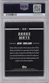Drake Maye from the 2024 Finest set featuring a Checkerboard Refractor parallel graded by PSA and given an overall grade of 10.