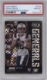 Drake Maye from the 2024 Finest set featuring a Checkerboard Refractor parallel graded by PSA and given an overall grade of 10.