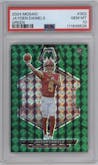 Jayden Daniels from the 2024 Panini Mosaic set featuring a Green Mosaic parallel graded by PSA and given an overall grade of 10.