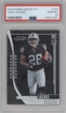 Josh Jacobs from the 2019 Panini Absolute set graded by PSA and given an overall grade of 10.