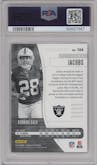 Josh Jacobs from the 2019 Panini Absolute set graded by PSA and given an overall grade of 10.