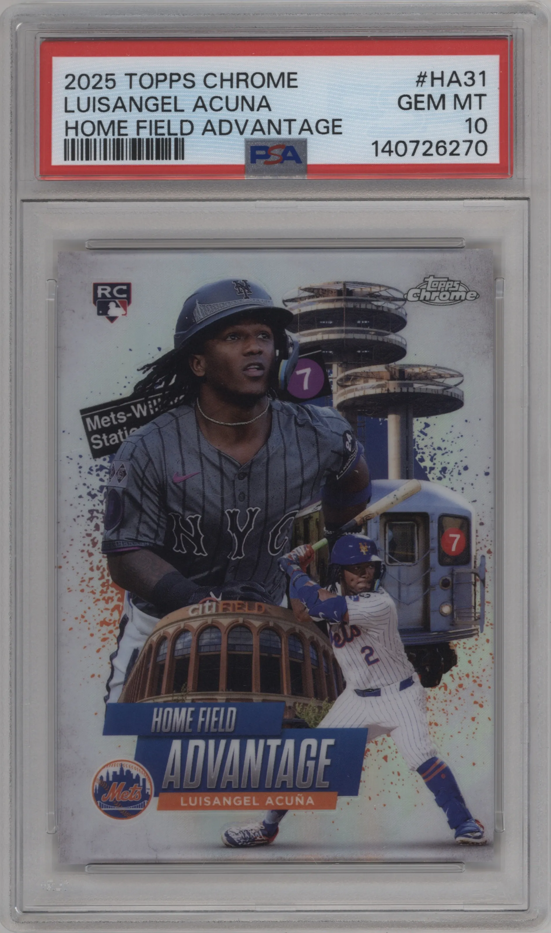 2025 Topps Chrome Home Field Advantage Luisangel Acuna PSA 10