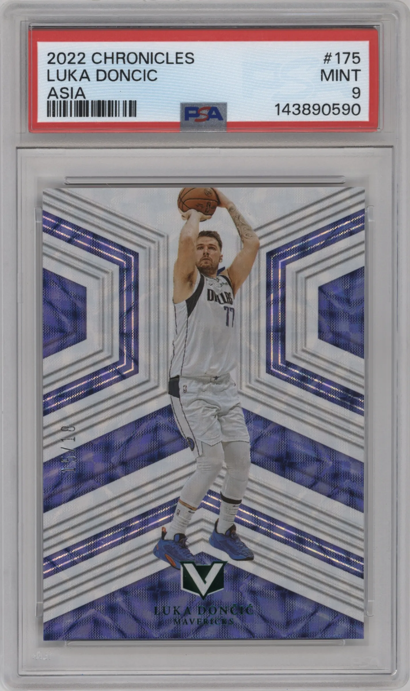 2022 Panini Chronicles Vertex Luka Doncic Asia Jade #175 PSA 9
