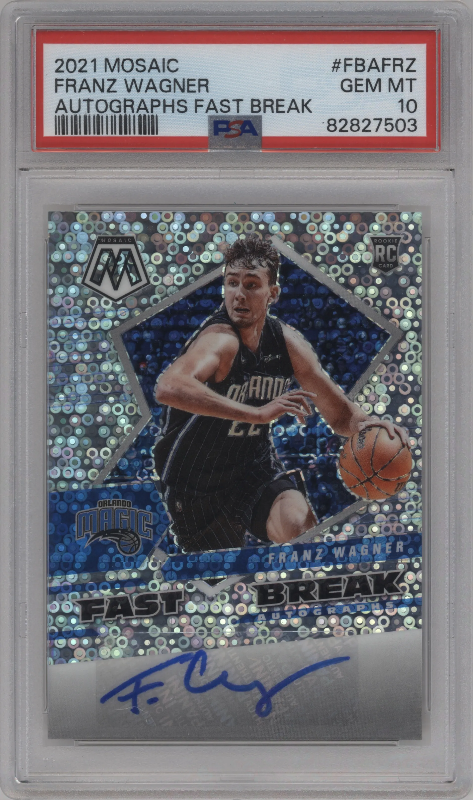 2021 Panini Mosaic Fast Break Auto Franz Wagner #FBA-FRZ PSA 10