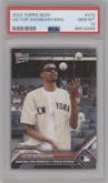 Victor Wembanyama from the 2023 Topps Now set graded by PSA and given an overall grade of 10.
