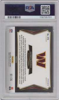 Jayden Daniels from the 2024 Panini Select set featuring a White Prizm parallel graded by PSA and given an overall grade of 9.