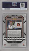Joe Burrow from the 2022 Panini Prizm set featuring a Blue Wave parallel graded by PSA and given an overall grade of 10.