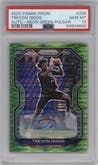 Trevon Diggs from the 2020 Panini Prizm set featuring a Neon Green Pulsar parallel graded by PSA and given an overall grade of 10.
