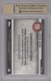 Aaron Judge from the 2016 Bowman Chrome set featuring a Orange Refractor parallel graded by Beckett and given an overall grade of 9.5.