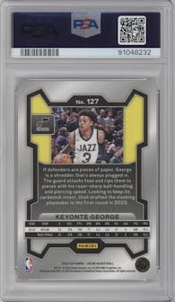 Keyonte George from the 2023-24 Panini Prizm set graded by PSA and given an overall grade of 10.