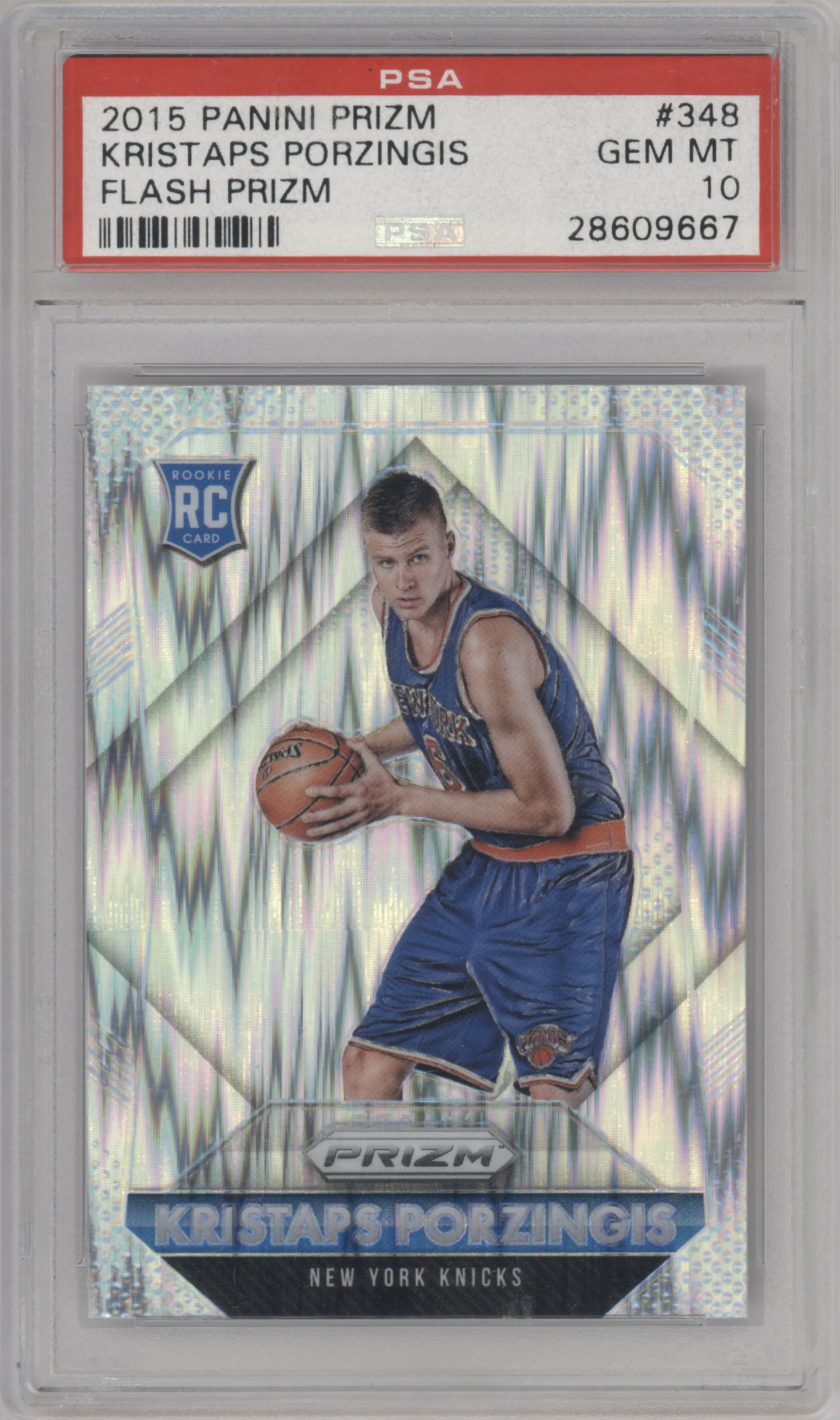 2015 Panini Prizm Kristaps Porzingis Flash #348 PSA 10