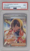 Carmine from the 2024 Pokemon SV set graded by PSA and given an overall grade of 9.