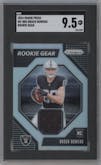 Brock Bowers from the 2024 Panini Prizm set graded by SGC and given an overall grade of 9.5.