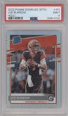Joe Burrow from the 2020 Panini Donruss Optic set featuring a Holo parallel graded by PSA and given an overall grade of 9.