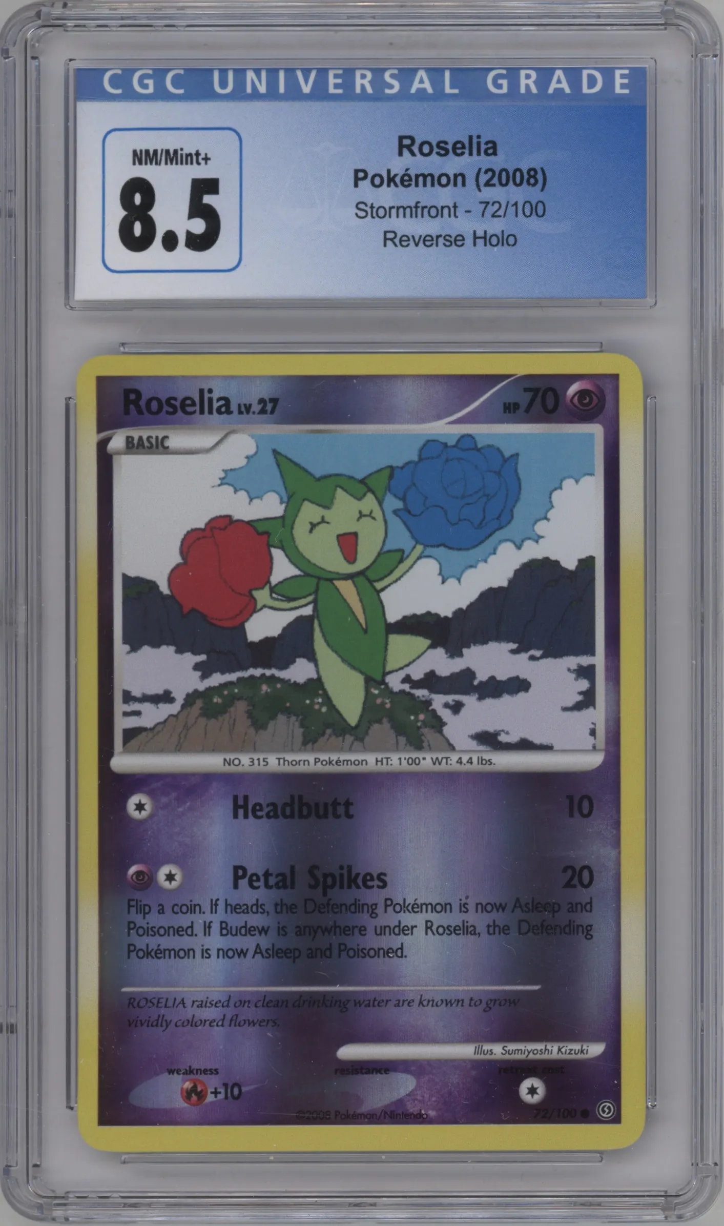 2008 Pokemon D&P Stormfront Roselia #72 CGC 8.5