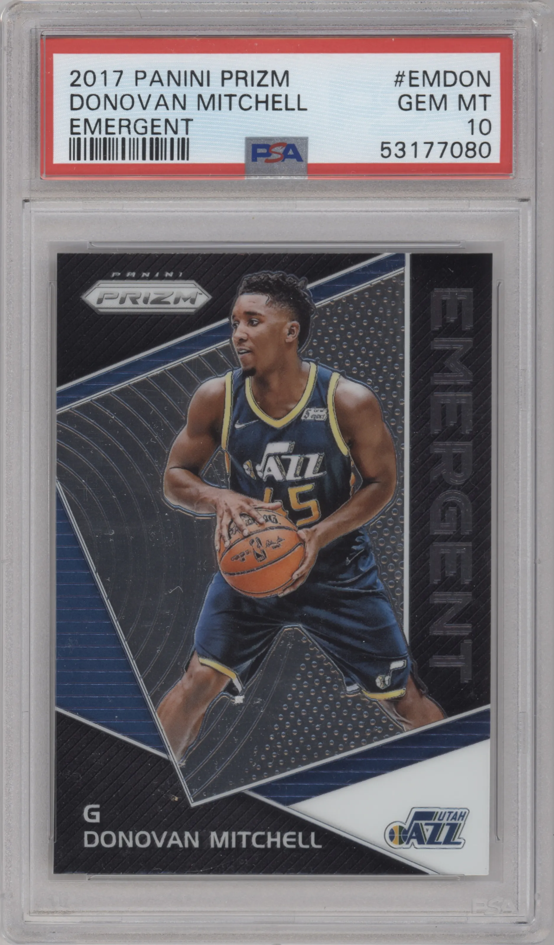 2017 Panini Prizm Emergent Donovan Mitchell #EM-DON PSA 10