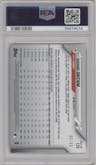 Shohei Ohtani from the 2020 Topps Series 1 set featuring a Black  parallel graded by PSA and given an overall grade of 8.